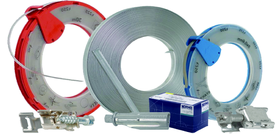 cleme, benzi de oțel, elemente de fixare din plastic, mânere Polonia 02